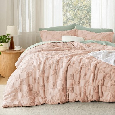 Bedsure Comforter Bedding Sets Multiple Sizes and Colors Boho Tufted Checkered Farmhouse Shabby Chic Bedding Christmas Gift OEKO-TEX Certified