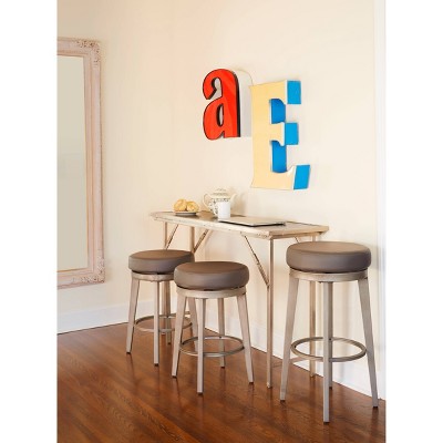 30" Black and Weathered Grey Metal Swivel Barstools