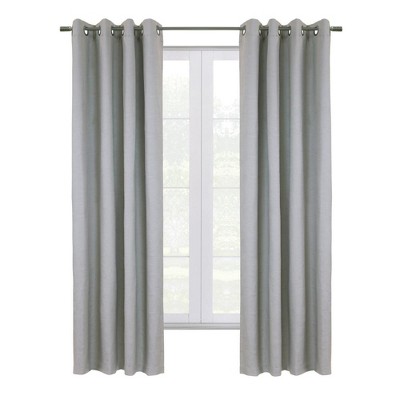 Thermaplus Shadow Window Treatment Blackout Grommet Curtain Panel 52" x 108" for Bedroom Livingroom Grey