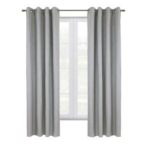 Thermaplus Shadow Window Treatment Blackout Grommet Curtain Panel 52" x 108" for Bedroom Livingroom Grey - 1 of 4