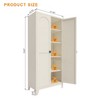 Gulches 71" Beige Metal Storage Cabinet with 2 Shapely Lockable Doors & Adjustable Shelves Premium Steel Cabinet - 2 of 4