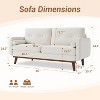 65" Loveseat Sofa, Button Tufted Upholstered Furniture, Comfortable Cotton Linen, for Bedroom Office Apartment, Living Room, Beige - 2 of 4