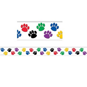 Teacher Created Resources Colorful Paw Prints Straight Border Trim, 35 Feet (Pack of 6) - 1 of 1