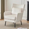 NicBex Velvet Accent Chair with Metal Legs and Pillow,Upholstered Living Room Chairs with Mid-Height Backrest,Accent Chairs for Living Room - 2 of 4