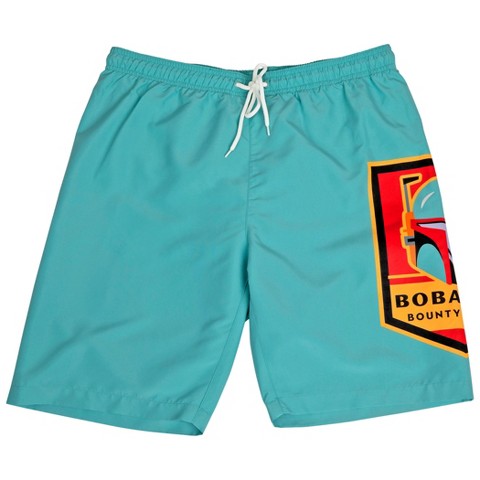 Star Wars Mens Star Wars Boba Fett Emblem Board Shorts - Medium (32-34)