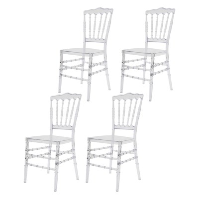 YIYIBYUS 4PC Stacking Chairs, Clear Dining Chairs, Elegant Party Event Wedding Chairs