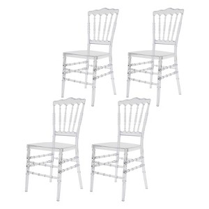 YIYIBYUS 4PC Stacking Chairs, Clear Dining Chairs, Elegant Party Event Wedding Chairs - 1 of 4