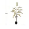 4Ft Tall Triple Fake Palm Tree in Pot Artificial Palm Tree UV Sun Resistant Tropical Floor Faux Plant for House Indoor Outdoor Office Living Room Bed - 3 of 4