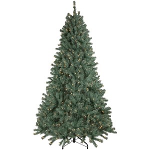 Northlight 7.5' Pre-Lit Colorado Blue Spruce Artificial Christmas Tree, Clear Lights - 1 of 4