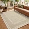 Indoor Modern Geometric Bordered Large Living Room Rugs, Washable Non Slip Throw Carpet for Bedroom, Soft Stain Resistant Floor Cover for Dining Room - 3 of 4