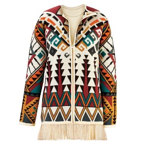 Collections Etc Southwest Zip Front Sweater - 1 of 4