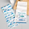 The Lakeside Collection Set of 2 Gone to the Lake Embroidered Kitchen Towels - Fresh Water - 2 of 4