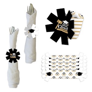 Big Dot of Happiness Law School Grad - Future Lawyer Graduation Party Paper Napkin Holder - Napkin Rings - Set of 24 - 1 of 4