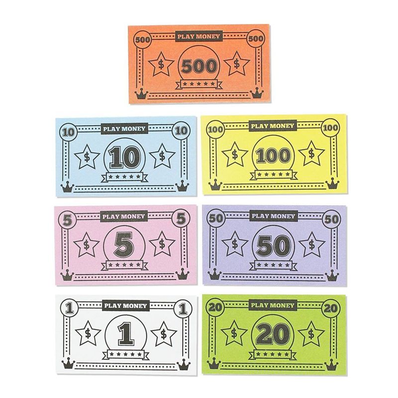 Blue Panda Play Money for Kids, 455 Pretend Dollar Bills, Educational Toys for Board Game Replacement, 4 x 2.2", 2 of 7