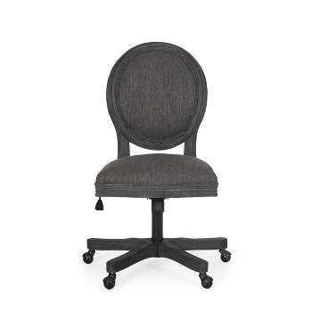Pishkin French Country Upholstered Swivel Office Chair Charcoal/Weathered Gray - Christopher Knight Home