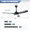 TOBILI 52 Inch Modern Black Ceiling Fan with 18W LED Light and 3 ABS Blades for Bedroom Living Roon - 4 of 4