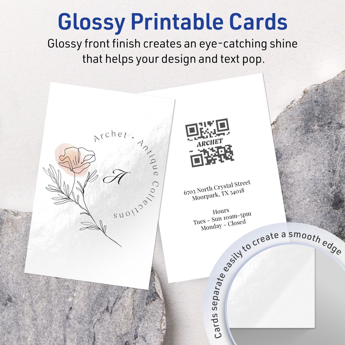 Avery Glossy White Invitation Cards, 5" x 7" Rectangle - thumbnail 2