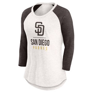 MLB San Diego Padres Women's White 3/4 Sleeve Fashion T-Shirt - 1 of 3