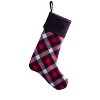 Red, Black & White Buffalo Check Wool Christmas Stocking – Made with American Woolen Fabric – by MerryStockings - 3 of 3