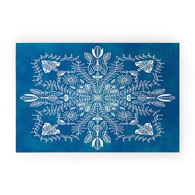 Sunshinecanteen Flores Cyan Welcome Mat - Society6