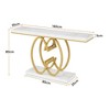 Gulches Modern Faux Marble Console Table, Gold Geometric Base, White & Gold, 55" - 4 of 4