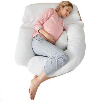 Cheer Collection U-Shaped Pregnancy Body Pillow - Customizable Full Body Support (White)