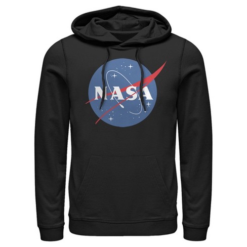 Men s NASA Circle Logo Pull Over Hoodie Black Small