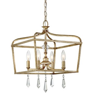 Minka Lavery Aged Brio Gold Pendant Chandelier 14 1/4" Wide French Clear Crystal 4-Light Fixture for Dining Room House Kitchen - 1 of 3