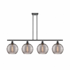 Athens Deco Swirl - 4 Light Stem Hung Island In Industrial Style-12.13 Inches Tall and 48.25 Inches Wide - 1 of 1