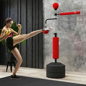 Resenkos 4-in-1 Boxing Stand - 2 Speed Balls, Relax Bar & PU Punching Bag, Red - 1 of 4