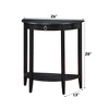 Homy Casa Half Moon Console Table with Drawer and Lower Shelf for Entryway or Hallway, Black - 3 of 4