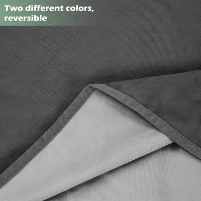 Queen Size Light Gray and Dark Gray Reversible Fleece Blanket