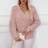 Womens Chunky Textured Knit Pocketed V Neck Soft Short Cardigan Sweaters for Women Trendy Winter Coats - 2 of 4