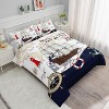 Acoinel 3 Pcs Nautical Pirate Ship Lightwight Ultra Soft Comforter Set with 2 Pillowcases - 2 of 4