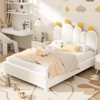 Docred Boucle bed frame Child Wood Upholstered Bed Frame with Adjustable Headboard Standard Crib Size Toddler Fabric Modern Platform Bed - 2 of 4