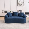 65" Curved Chenille Loveseat Sofa, Space-Saving Small Couch with 3 Pillows, No Assembly for Apartment Bedroom-3irtyhousy - 3 of 4