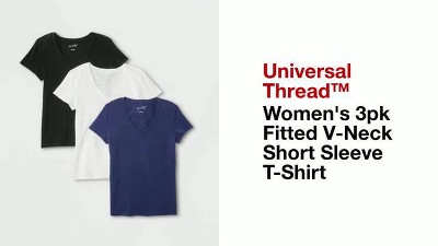 Women's 3pk Shrunken Short Sleeve T-shirt - Universal Thread™ : Target