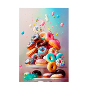 Canvas Wall Art - Treechild 'Donuts!' Wall Art for Living Room, Bedroom, or Office Décor by Trademark Fine Art - 12 x 19 Inches - 1 of 4