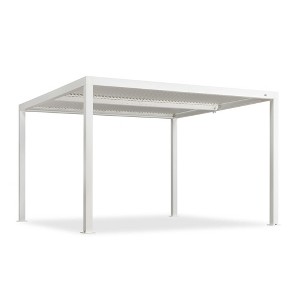 PURPLE LEAF Outdoor Louvered Pergola Aluminum Gazebo Modern White Patio Metal Pergola with Adjustable Rainproof Hardtop for Garden Lawns Yard - 1 of 4