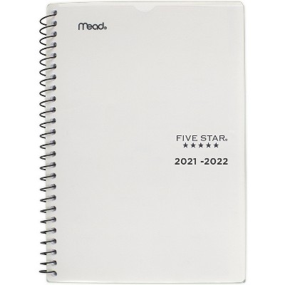 2021-22 Customizable Academic Weekly/Monthly Planner 5.5" x 8.5" White - Five Star