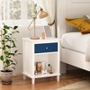 Gulches White+Navy 1 Drawer 16 in W 26 in H Nightstand with Shelf Golden Handle - 4 of 4