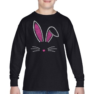 LA Pop Art Boy's Word Art Long Sleeve - Bunny Ears - 1 of 4