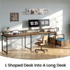 Greenstell Modern L-shaped computer desk - with LED lights, storage filing cabinet, and flip-up corners - 3 of 4
