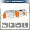 Large Metal Chicken Coop, Outdoor Spire Roof Hen House with Waterproof Cover with Lockable Doors, Upgrade Chicken Run,Poultry Cage for Backyard Farm - 2 of 4