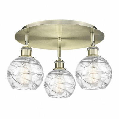 Athens Deco Swirl - 3 Light Flush Mount In Industrial Style-8.63 Inches Tall and 17.63 Inches Wide