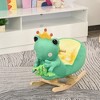 Qaba Kids Ride-On Rocking Horse Toy Frog Style Rocker with Fun Music, Seat Belt & Soft Plush Fabric Hand Puppet for Children 18-36 Months, Green - 2 of 4