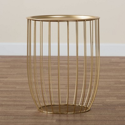 Mabon 16.5" Gold Metal Round End Table