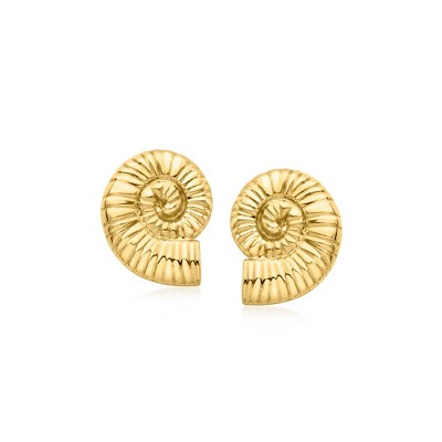 Ross-Simons Italian 18kt Gold Over Sterling Seashell Earrings