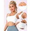 Allegra K Women's Spaghetti Straps Non-Adjustable Staps Ribbed Workout Bras - 3 of 4