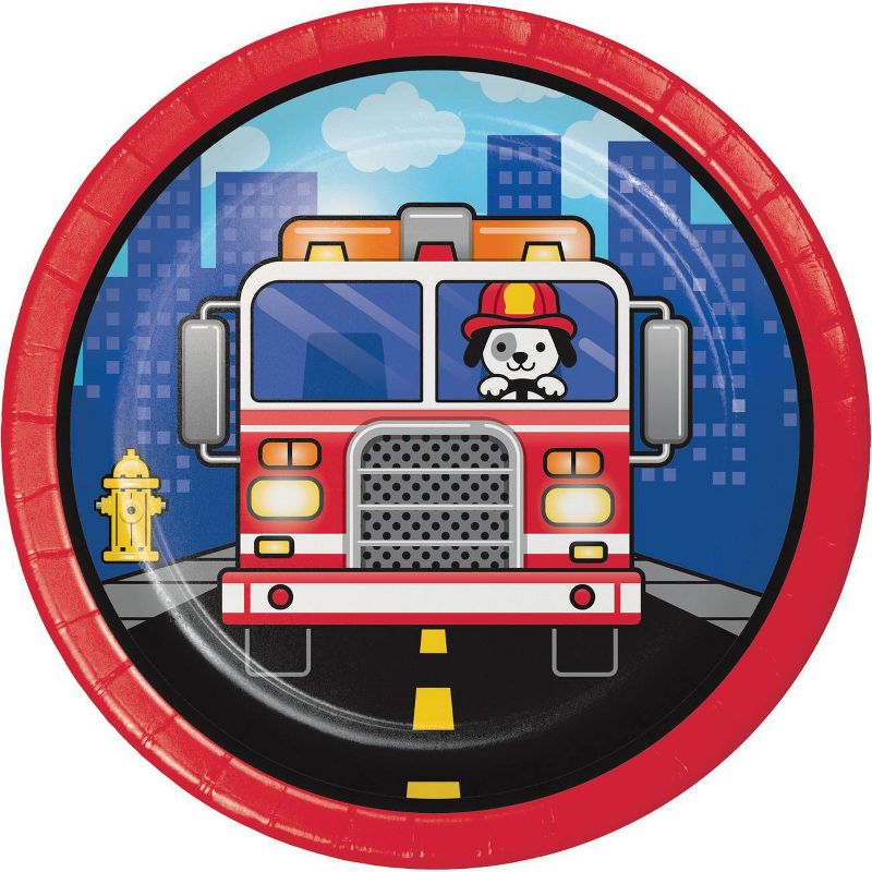 81pk Fire Truck Party Supplies Kit Disposable Dinnerware Set, 3 of 9